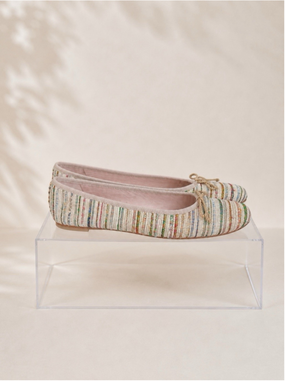 Paul Mayer Attitudes Ballet Flats Sz 8B Multicolor Woven Spain Vero Cuoio Bow